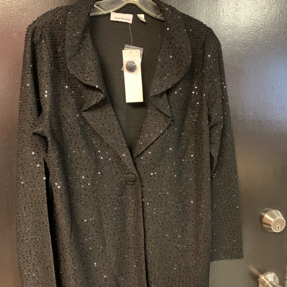NWT Joan Rivers size medium Black Blazer
